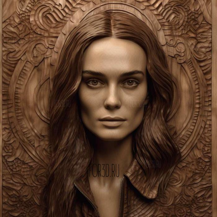 Keira Knightley 3 stl model for CNC